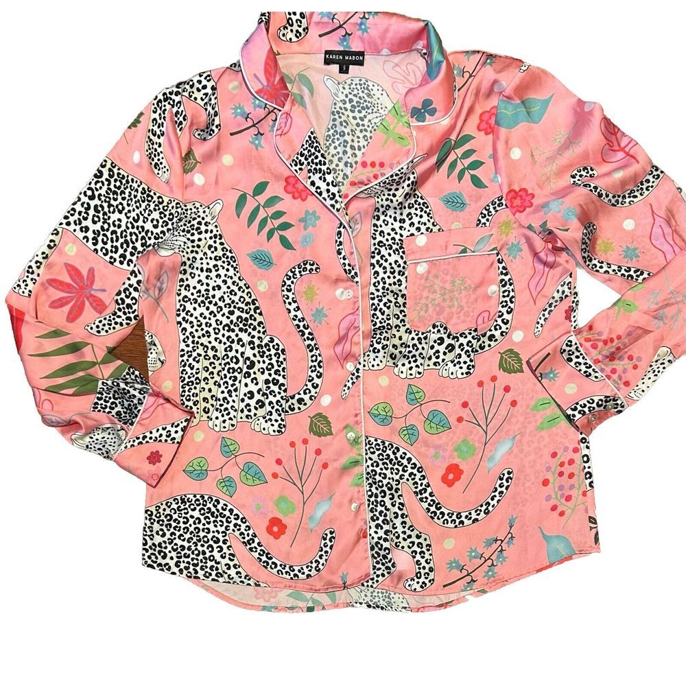 Vibrant Pink Patterned Pajama Top -
